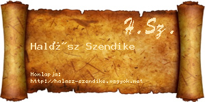 Halász Szendike névjegykártya